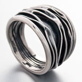 Crinkle Oxidized Ring Mexican Sterling Silver